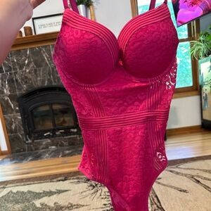 Hot Pink Lace Bodysuit